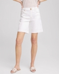 Chicos No Stain Pull-On Fray Hem Denim Shorts - ALABASTER Chicos No Stain Pull-On Fray Hem Denim Shorts - ALABASTER