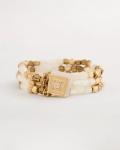 Chicos Set of 3 Pearl Treasure Stretch Bracelets - GOLD Chicos Set of 3 Pearl Treasure Stretch Bracelets - GOLD