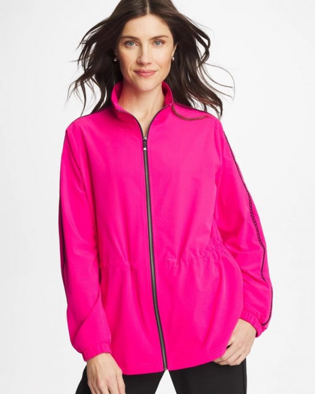 Chicos Zenergy® UPF Lattice-Trim Jacket - EUROPA PINK Chicos Zenergy® UPF Lattice-Trim Jacket - EUROPA PINK