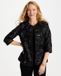 Chicos Travelers™ Collection Sequin Mesh Soutache Jacket - BLACK Chicos Travelers™ Collection Sequin Mesh Soutache Jacket - BLACK