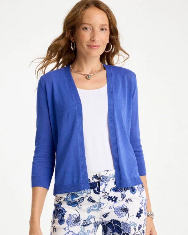 Chicos Summer Romance Cardigan - AMPARO BLUE