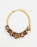 Chicos Wood & Gold Short Necklace - NEUTRAL Chicos Wood & Gold Short Necklace - NEUTRAL