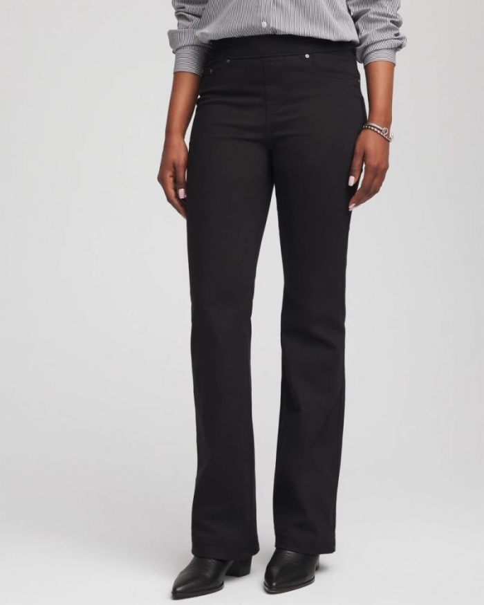 Chicos Pull-On Slim Bootcut Jeggings - BLACK