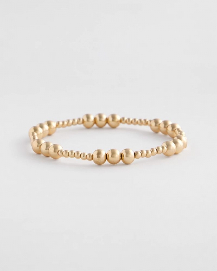 Chicos Gold-tone Small Bead Stretch Bracelet - GOLD