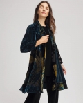 Chicos Travelers™ Collection Floral Burnout Kimono Jacket - TEAL SHADOW Chicos Travelers™ Collection Floral Burnout Kimono Jacket - TEAL SHADOW