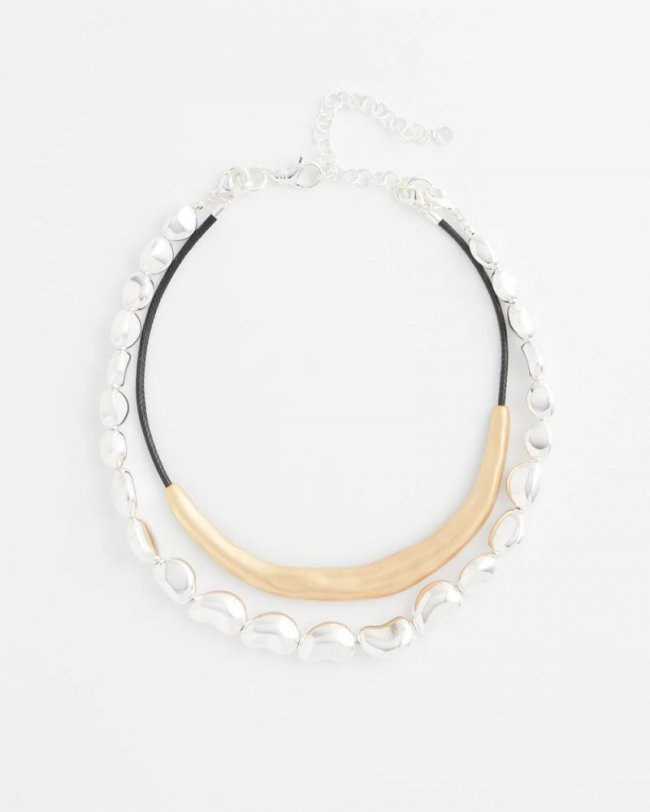 Chicos Mixed-Metal Collar Necklace - MIXED METALS