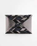 Chicos Embellished Envelope Clutch - METALLIC
