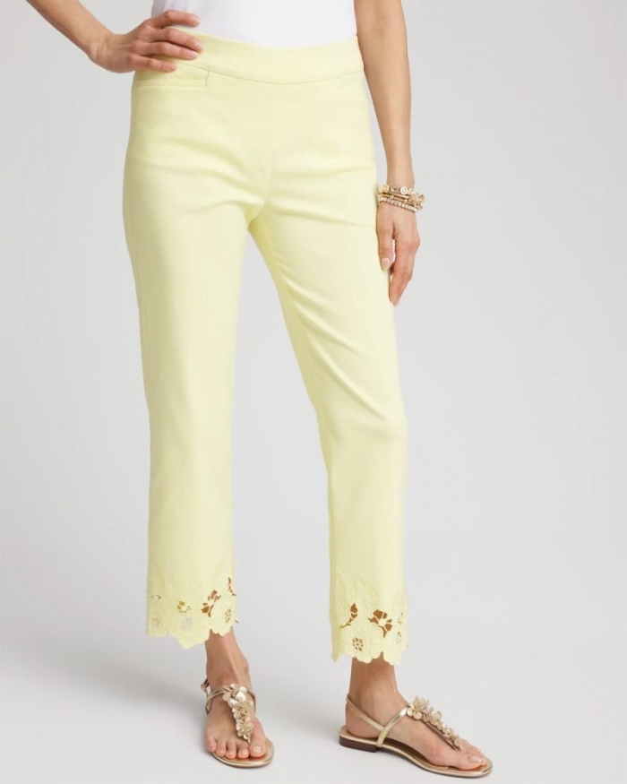 Chicos Brigitte™ Cutout Pull-On Cropped Pants - BRIGHT YELLOW