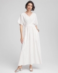 Chicos Metallic Striped Maxi Dress - ECRU