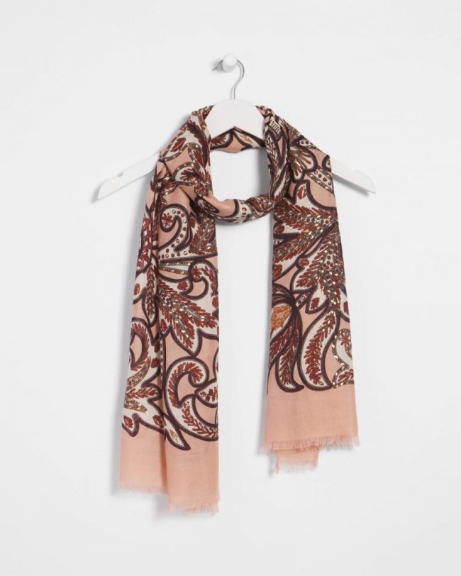 Chicos Textured Printed Oblong Scarf - PINK Chicos Textured Printed Oblong Scarf - PINK
