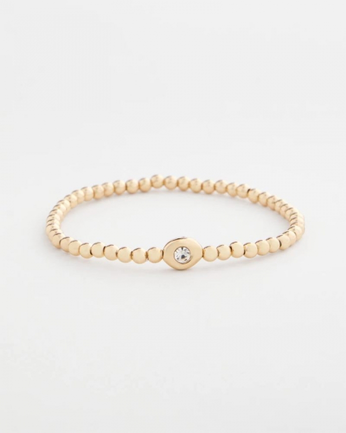 Chicos Mini Bead Stretch Hero Bracelet - GOLD
