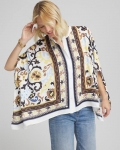 Chicos Printed Button-Front Poncho - ECRU Chicos Printed Button-Front Poncho - ECRU