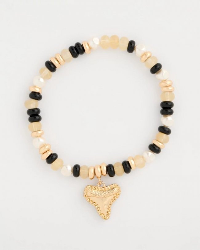 Chicos Shark's Tooth Stretch Bracelet - BLACK