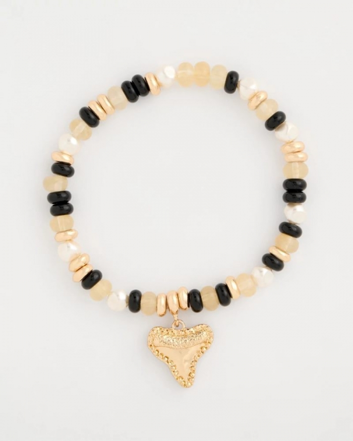 Chicos Shark's Tooth Stretch Bracelet - BLACK