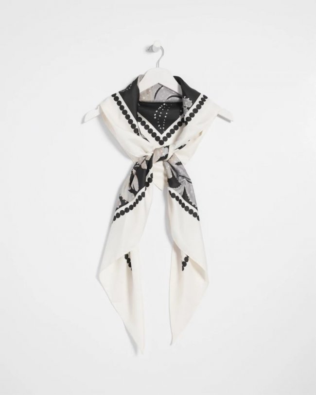 Chicos Printed Triangle Neckerchief Scarf - BLACK Chicos Printed Triangle Neckerchief Scarf - BLACK
