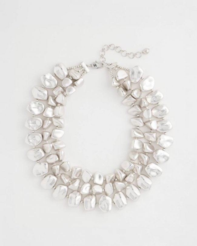 Chicos Chunky Silver Multi-Strand Necklace - SILVER