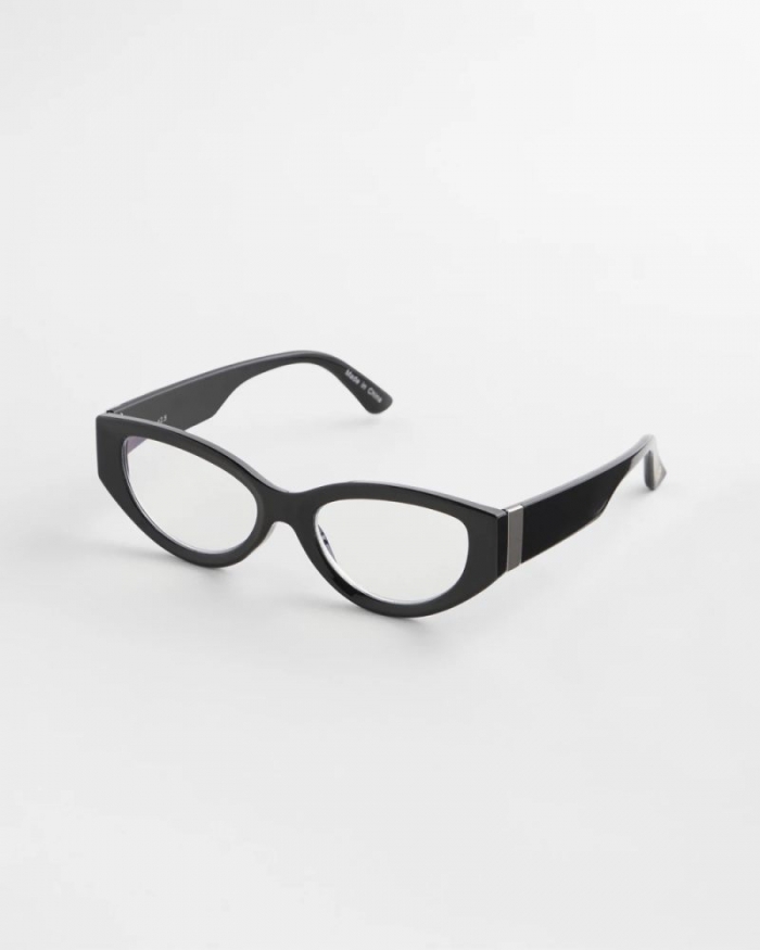 Chicos Cat Eye Metal Readers - BLACK