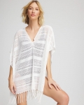 Chicos Sweater Swim Cover-Up - ALABASTER
