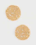Chicos Sea Foam Medallion Stud Earrings - GOLD