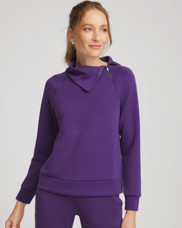 Chicos Zenergy® Soft Popover Top - PURPLE ELIXIR
