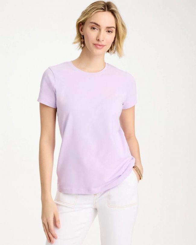 Chicos Perfect Crewneck Tee - ORCHID MIST