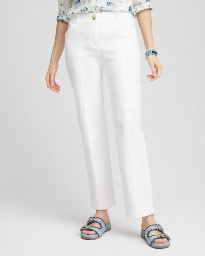 Chicos Emme Straight Ankle Pants - ALABASTER