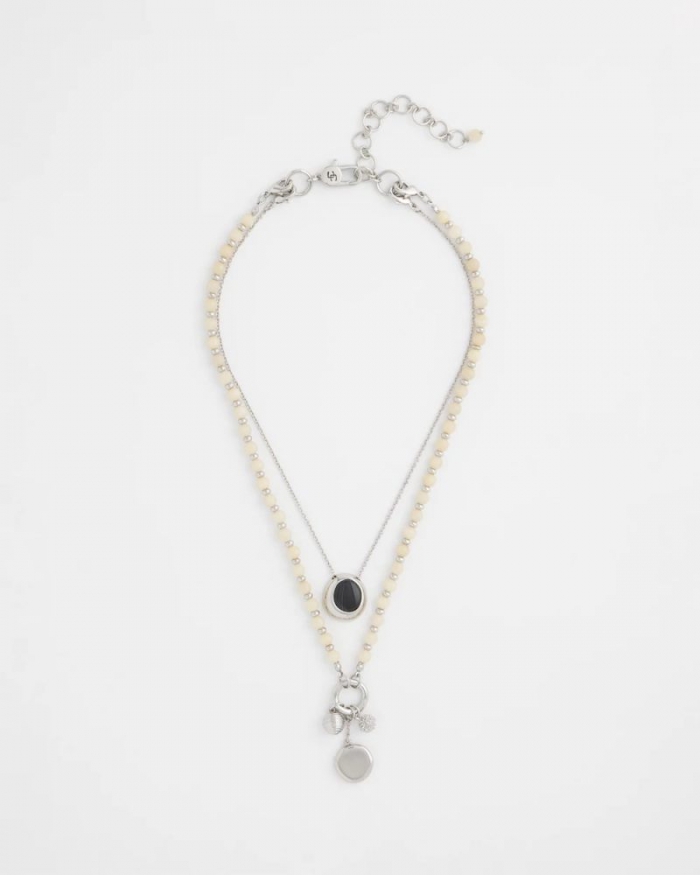 Chicos Short Double Strand Pendant - NEUTRAL