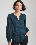 Chicos Novelty Texture Blouse - TEAL SHADOW Chicos Novelty Texture Blouse - TEAL SHADOW