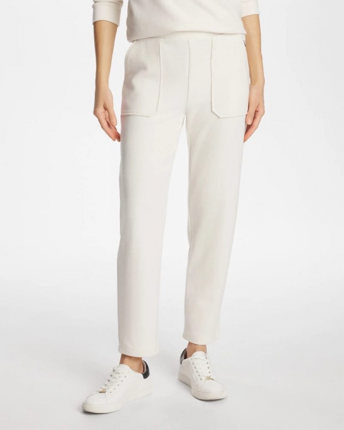 Chicos Zenergy® Soft Waffle Tapered Ankle Pants - CREAM