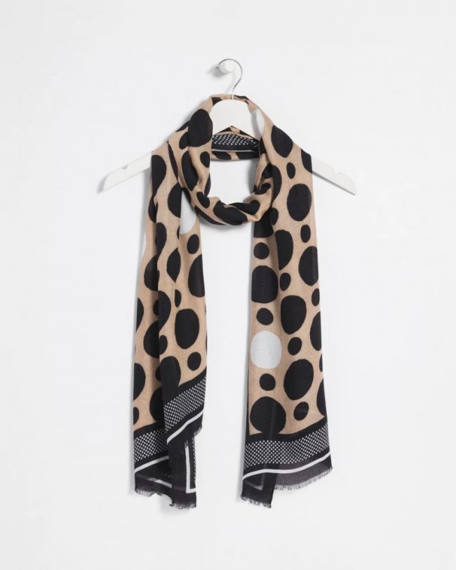 Chicos Global Dots Oblong Scarf - BLACK Chicos Global Dots Oblong Scarf - BLACK