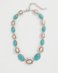 Chicos Turquoise Mixed Metal Collar Necklace - TURQUOISE