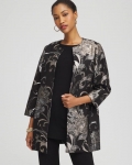 Chicos Travelers™ Collection Jacquard Floral Shine Jacket - TRAVELERS BLACK