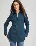 Chicos No Iron Stretch Shirt - TEAL SHADOW Chicos No Iron Stretch Shirt - TEAL SHADOW