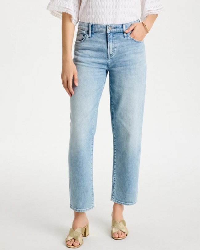 Chicos Relaxed Boyfriend Rolled Hem Jean - BAHAMA INDIGO