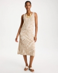 Chicos Knit Printed Sweater Dress - GOLD