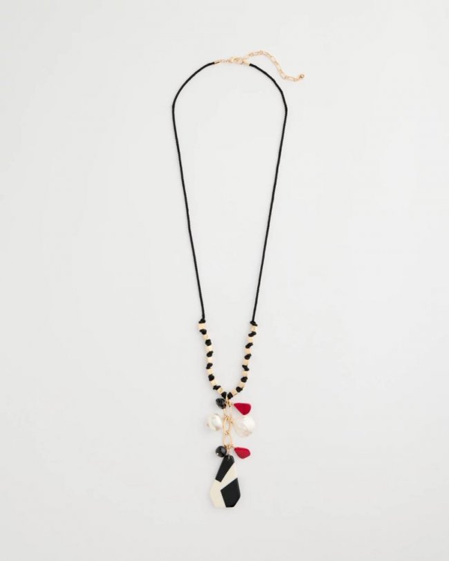 Chicos Corded Short Pendant Necklace - MULTI