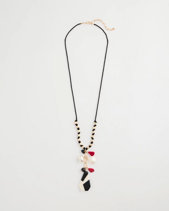 Chicos Corded Short Pendant Necklace - MULTI