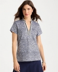 Chicos Zenergy® UPF Crochet Trim Polo - BLUE MUSE Chicos Zenergy® UPF Crochet Trim Polo - BLUE MUSE