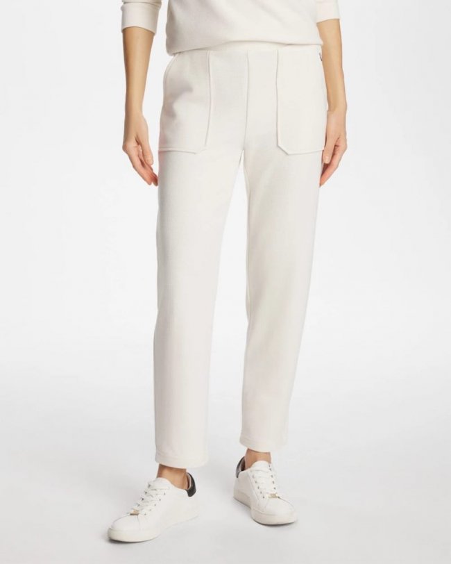 Chicos Zenergy® Soft Waffle Tapered Ankle Pants - CREAM
