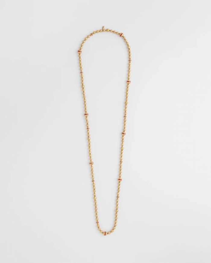 Chicos Art Deco Beaded Necklace - GOLD