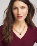 Chicos Convertible Three-Strand Stone Pendant Necklace - PURPLE