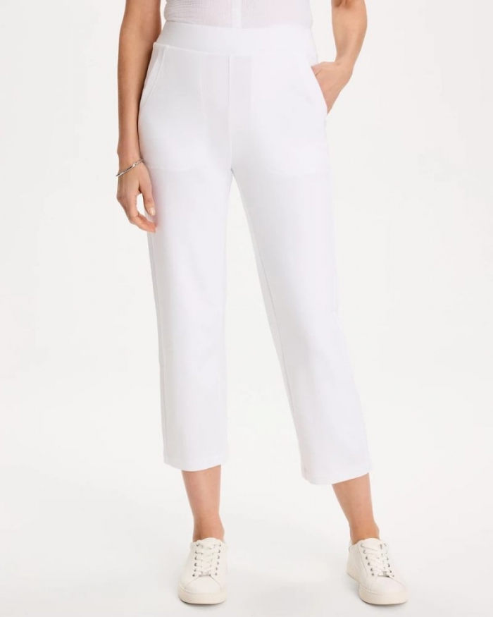 Chicos Zenergy® French Terry Cropped Pants - ALABASTER