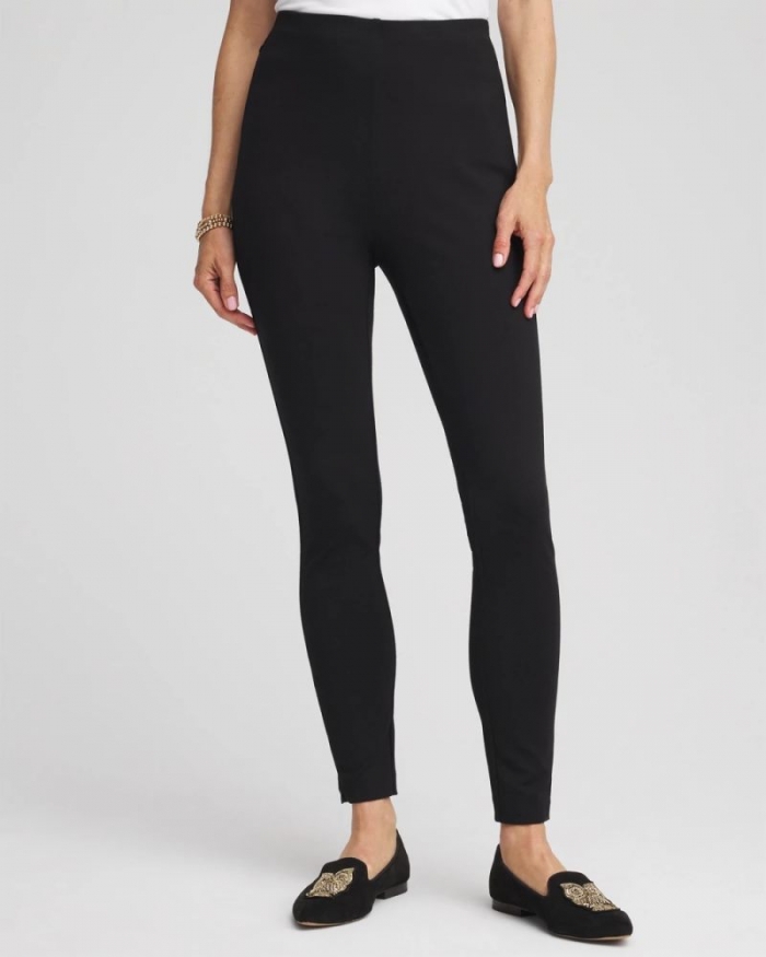 Chicos Juliet Slim Zip-Ankle Leggings - BLACK