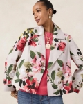 Chicos Cotton-Stretch Floral Trench Coat - SMOKEY TAUPE Chicos Cotton-Stretch Floral Trench Coat - SMOKEY TAUPE