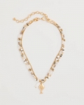 Chicos Neutral Jasper Shell Short Necklace - NEUTRAL Chicos Neutral Jasper Shell Short Necklace - NEUTRAL