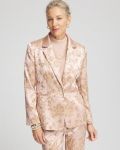 Chicos Satin Jacquard Blazer - ROSE SMOKE
