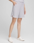 Chicos Zenergy® French Terry Striped Shorts - PASSPORT BLUE
