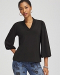 Chicos Dramatic Elbow-Sleeve Top - BLACK Chicos Dramatic Elbow-Sleeve Top - BLACK