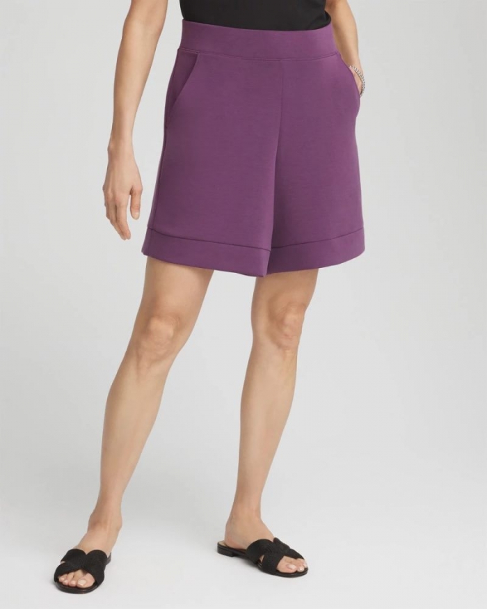 Chicos Zenergy® Pull-On Shorts - WASHED GRAPE