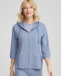 Chicos Zenergy® French Terry Full-Zip Jacket - FADED INDIGO HEATHER MED